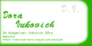dora vukovich business card